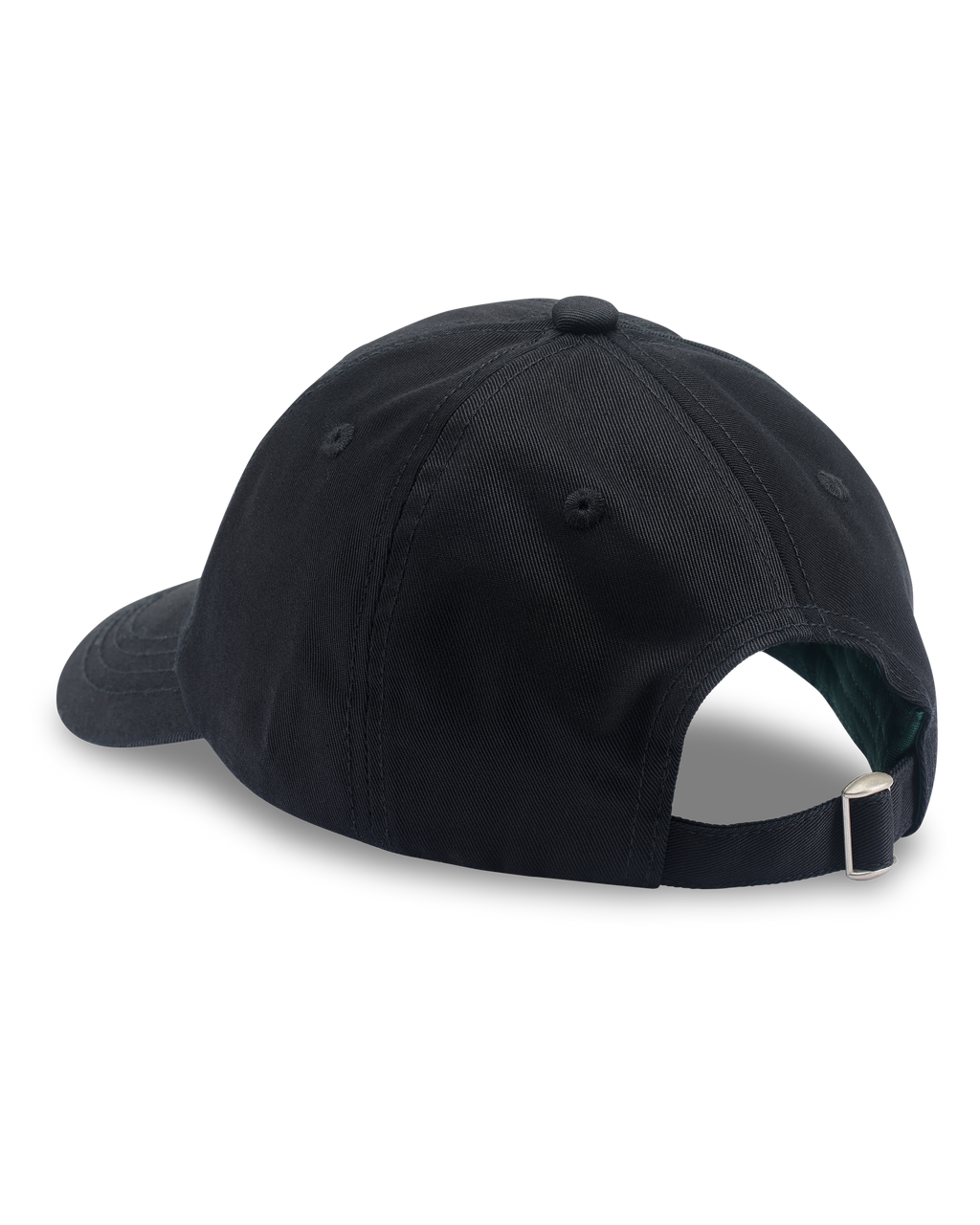 Casquette de baseball Jägermeister noire vue de dos. Aucun logo visible.