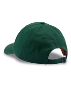Casquette de baseball verte Jägermeister sans logo visible.