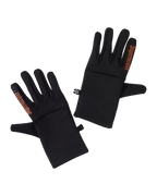 Gants Jägermeister noirs avec wordmark Jägermeister orange sur l’index.