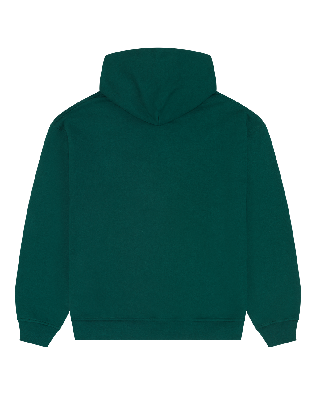 Sweat à capuche vert Jägermeister vu de dos.