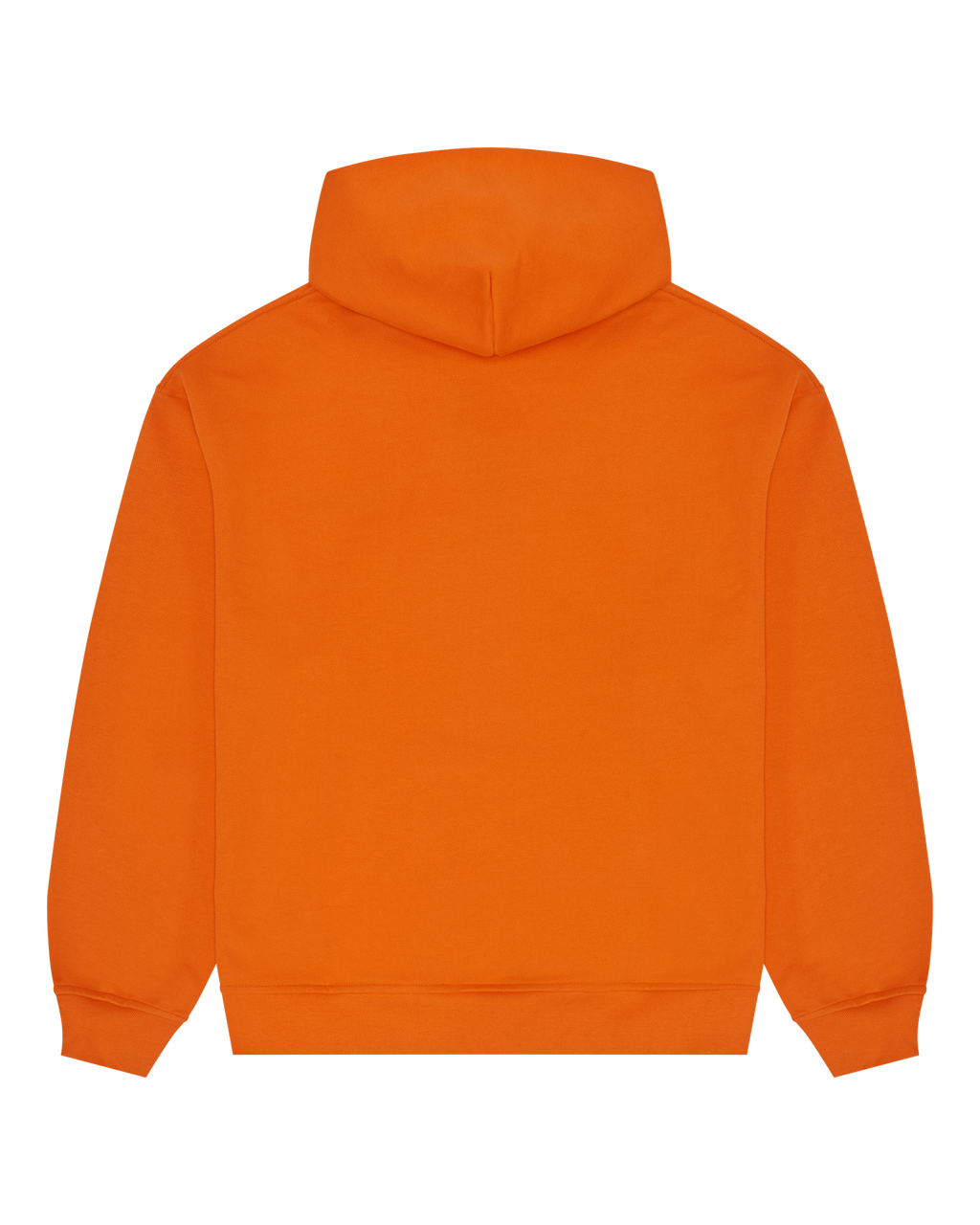 Sweat à capuche orange Jägermeister vu de dos.