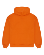Sweat à capuche orange Jägermeister vu de dos.