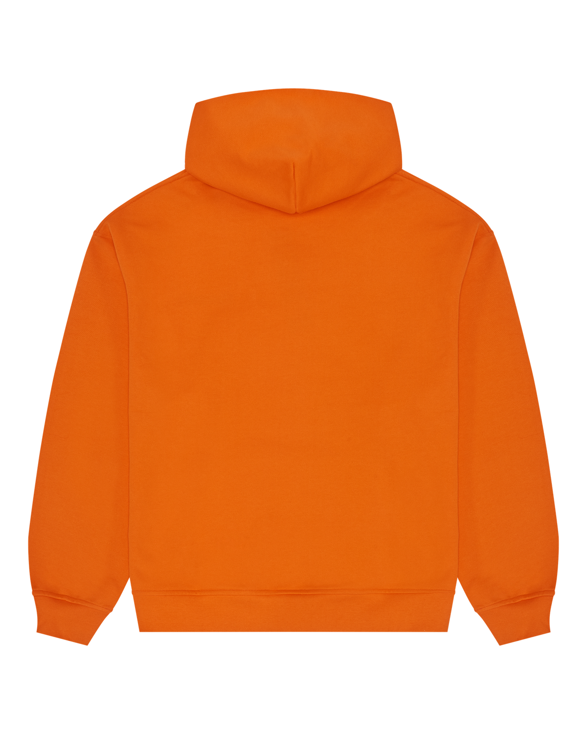 Sweat à capuche orange Jägermeister vu de dos.