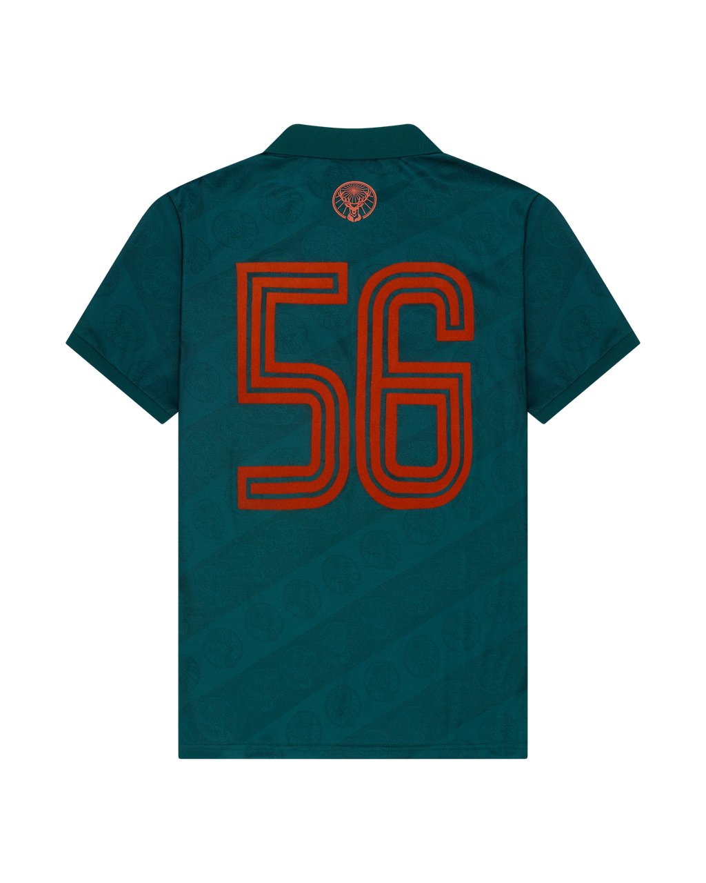 Maillot vert Jägermeister avec un « 56 » orange dans le dos.