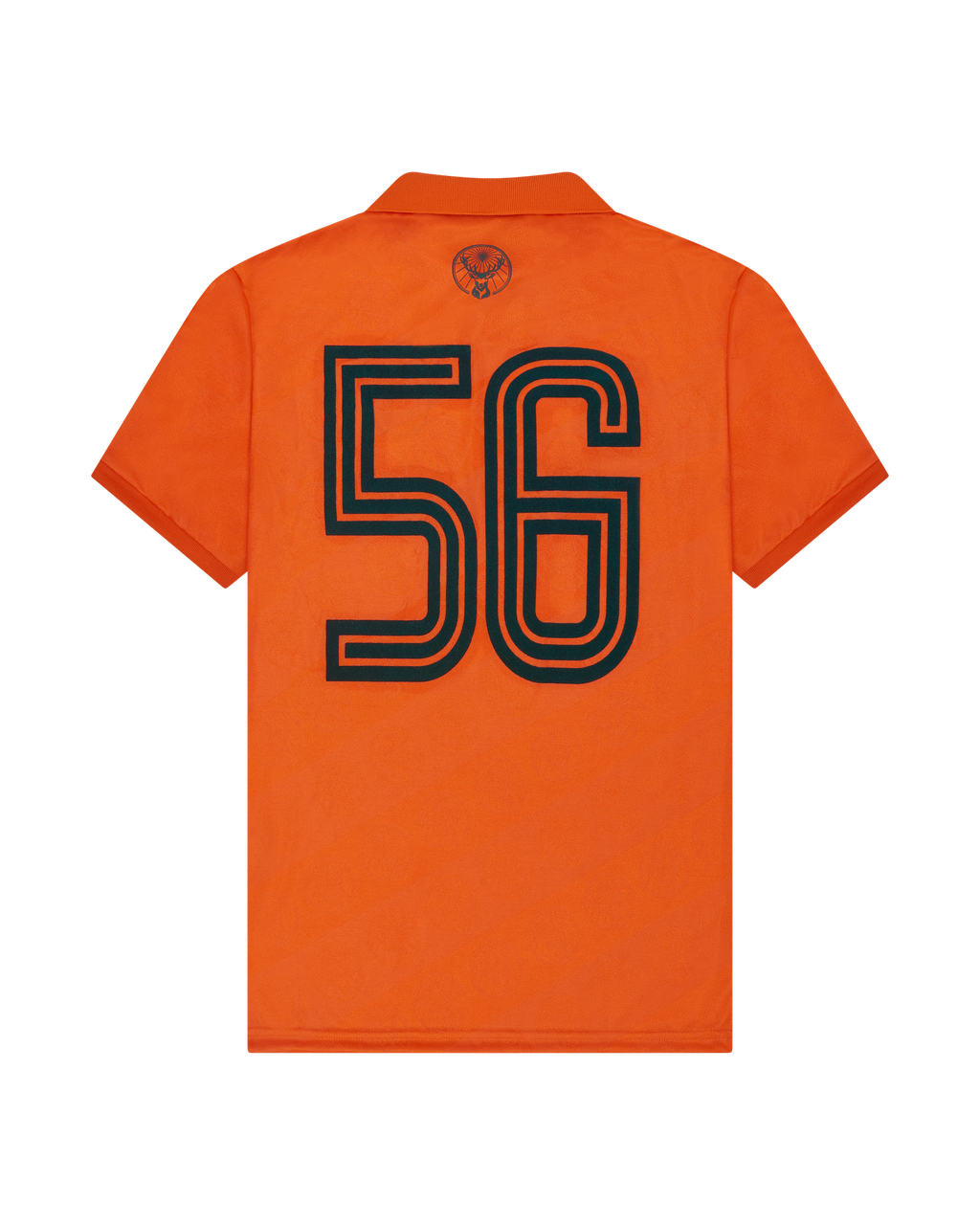 Maillot orange avec le numéro noir 56 au dos du maillot.
