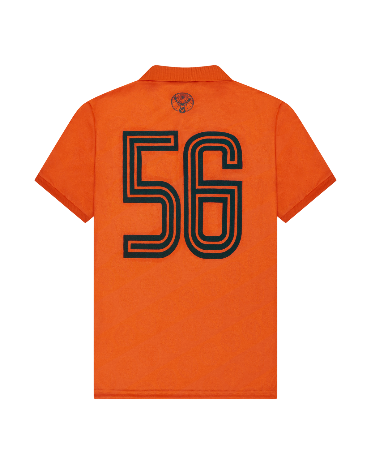 Maillot orange avec le numéro noir 56 au dos du maillot.