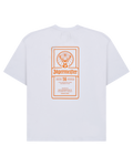 White t-shirt with Jägermeister label-inspired graphic print