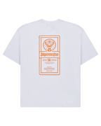 White t-shirt with Jägermeister label-inspired graphic print