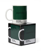 Green mug with 'Jägermeister' branding on a matching box