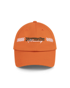 Casquette orange avec logo Jägermeister Racing.