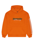 Sweat à capuche orange Jägermeister Racing vu de face.