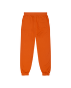 Orange sweatpants from the back.
